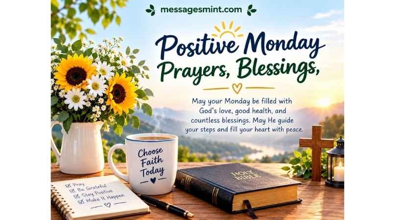 Positive Monday prayers and blessings for a peaceful and blessed start to the week